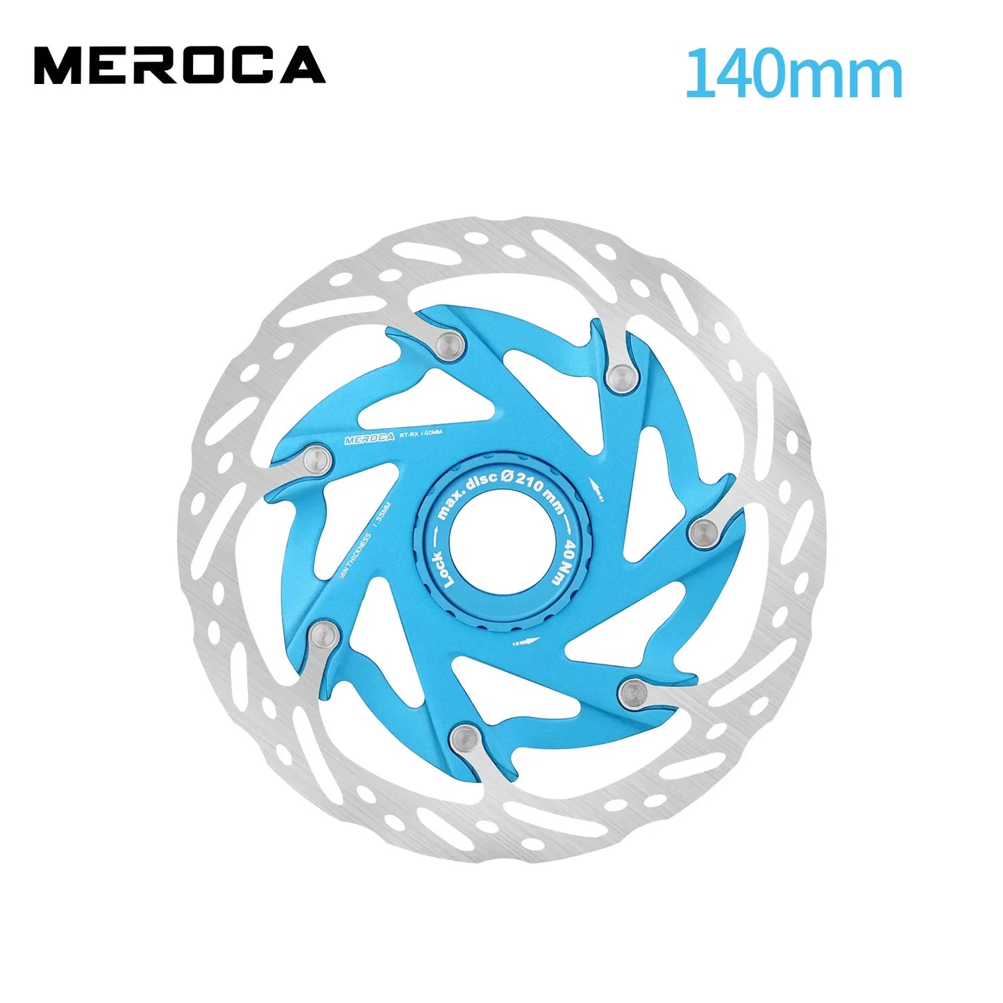 MEROCA Mountain Road Bicycle Center Lock Disc Brake Rotor 140/160mm Middle Lock Bike Disc Pads Heat Dissipation Cycling Rotors