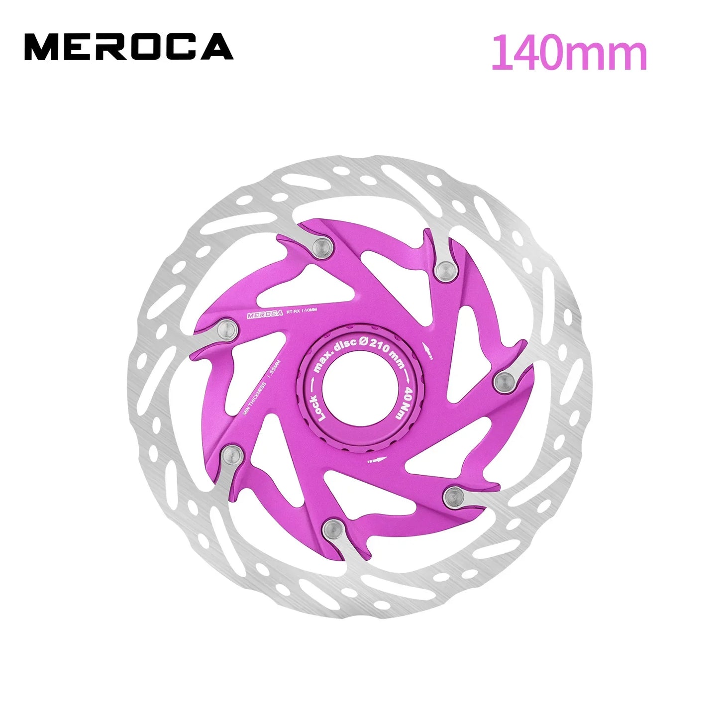 MEROCA Mountain Road Bicycle Center Lock Disc Brake Rotor 140/160mm Middle Lock Bike Disc Pads Heat Dissipation Cycling Rotors
