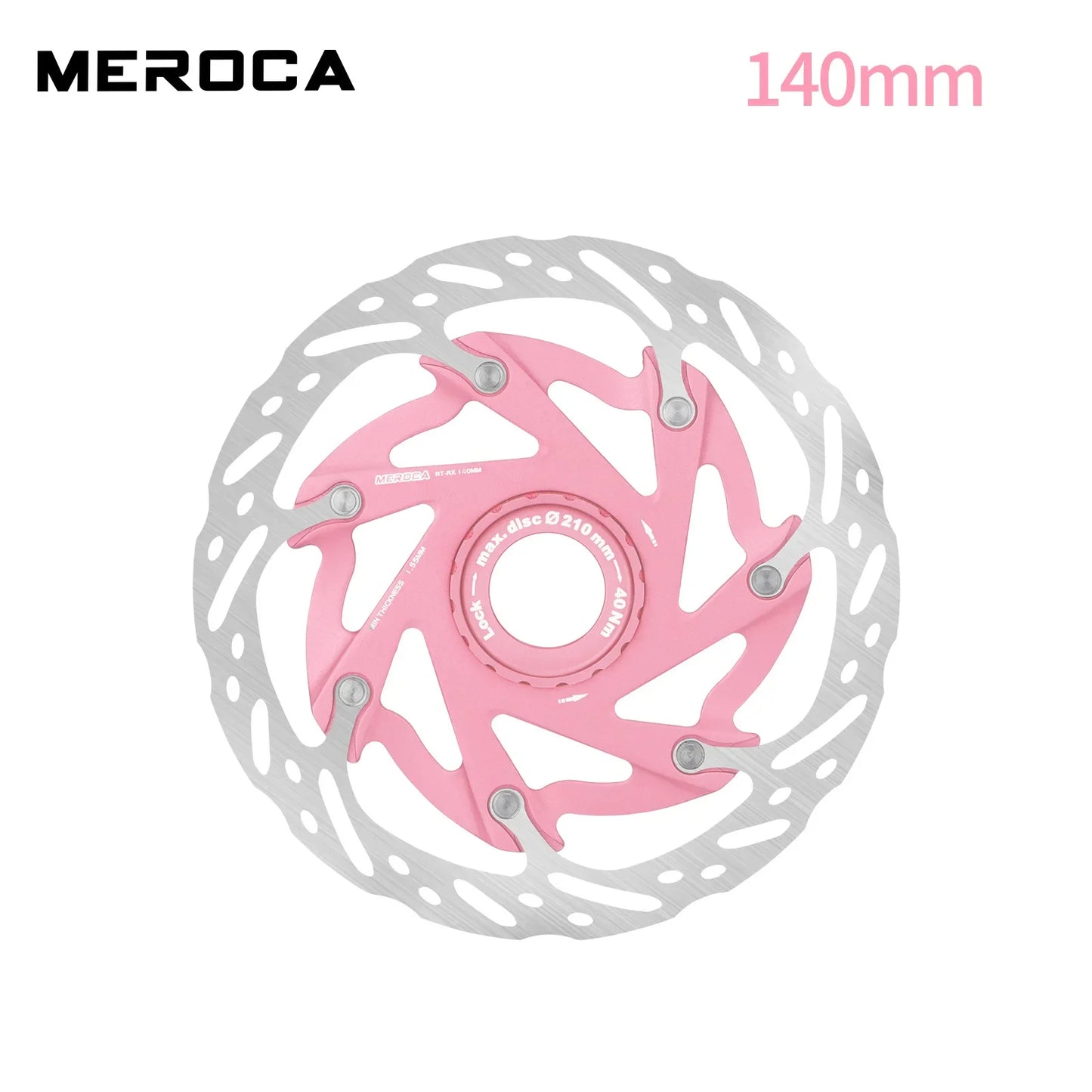 MEROCA Mountain Road Bicycle Center Lock Disc Brake Rotor 140/160mm Middle Lock Bike Disc Pads Heat Dissipation Cycling Rotors