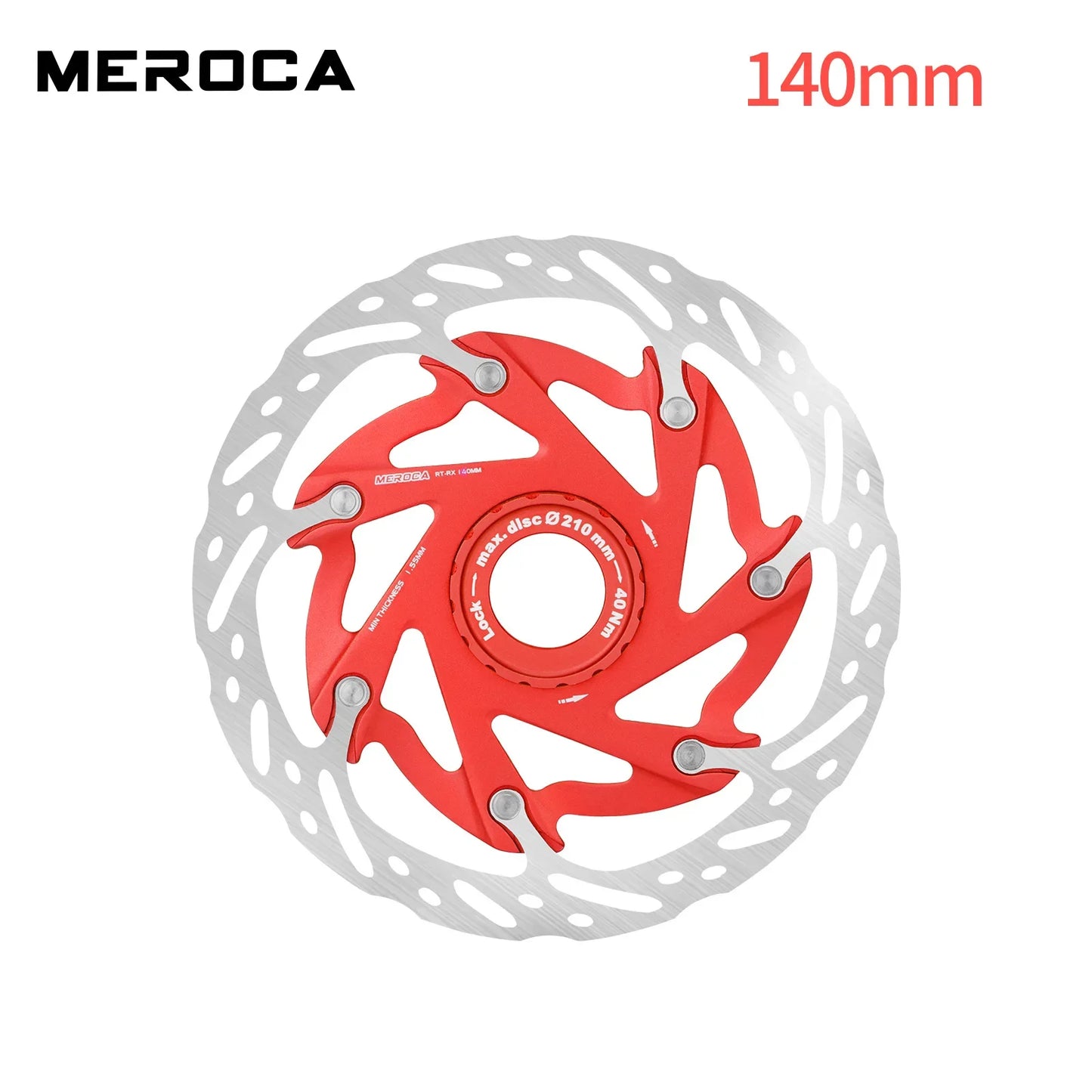 MEROCA Mountain Road Bicycle Center Lock Disc Brake Rotor 140/160mm Middle Lock Bike Disc Pads Heat Dissipation Cycling Rotors