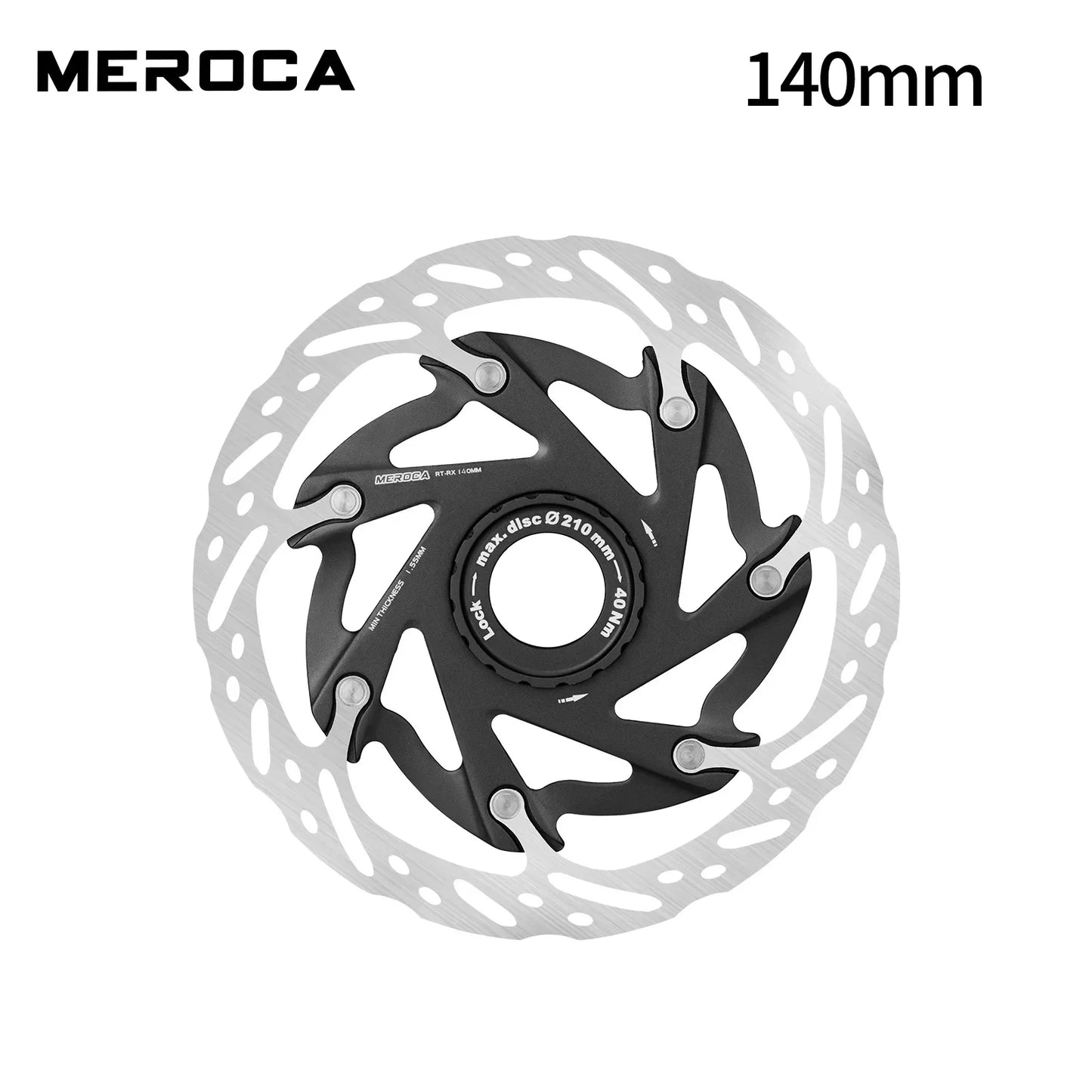MEROCA Mountain Road Bicycle Center Lock Disc Brake Rotor 140/160mm Middle Lock Bike Disc Pads Heat Dissipation Cycling Rotors