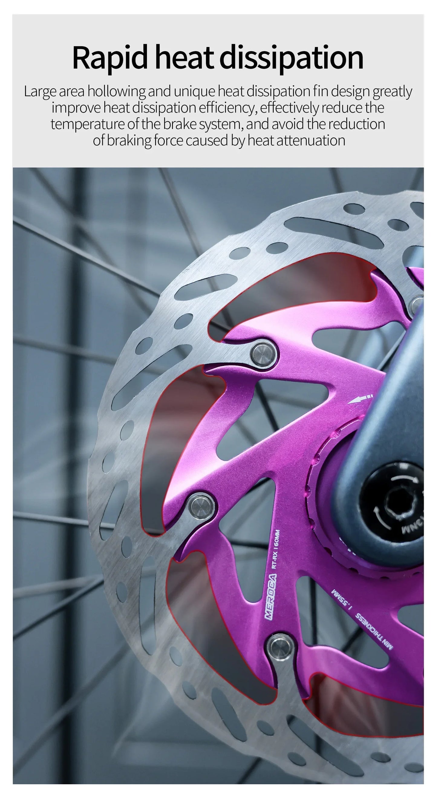 MEROCA Mountain Road Bicycle Center Lock Disc Brake Rotor 140/160mm Middle Lock Bike Disc Pads Heat Dissipation Cycling Rotors