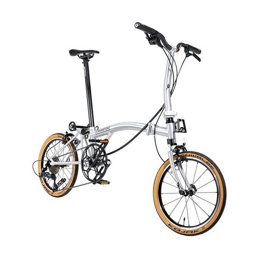 New CRANSTON S9 Aluminum Alloy Frame 16 Inch 9 Speed Tri-fold Bicycle S /Y BAR Light Weight Foldable Bike Mini Folding Bicycle