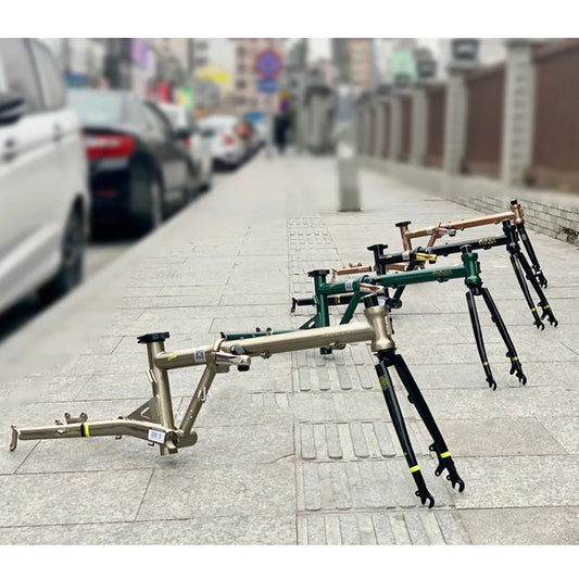 Fnhon Gust CR-MO Steel Folding Bike Frame Fork 20" 406 451 20in Disc Brake Chrome Child Adult Bicycle