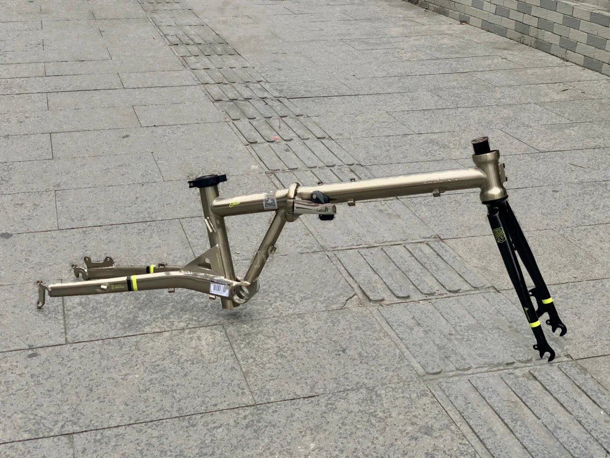 Fnhon Gust CR-MO Steel Folding Bike Frame Fork 20" 406 451 20in Disc Brake Chrome Child Adult Bicycle