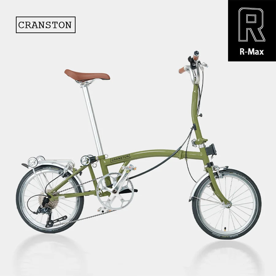 CRANSTON  R9 Max Matcha Green Triple Fold 53T Crankset 16 Inch Wheel 9-speed Foldable Bicycle Cr-Mo Frame Mini Folding Bike