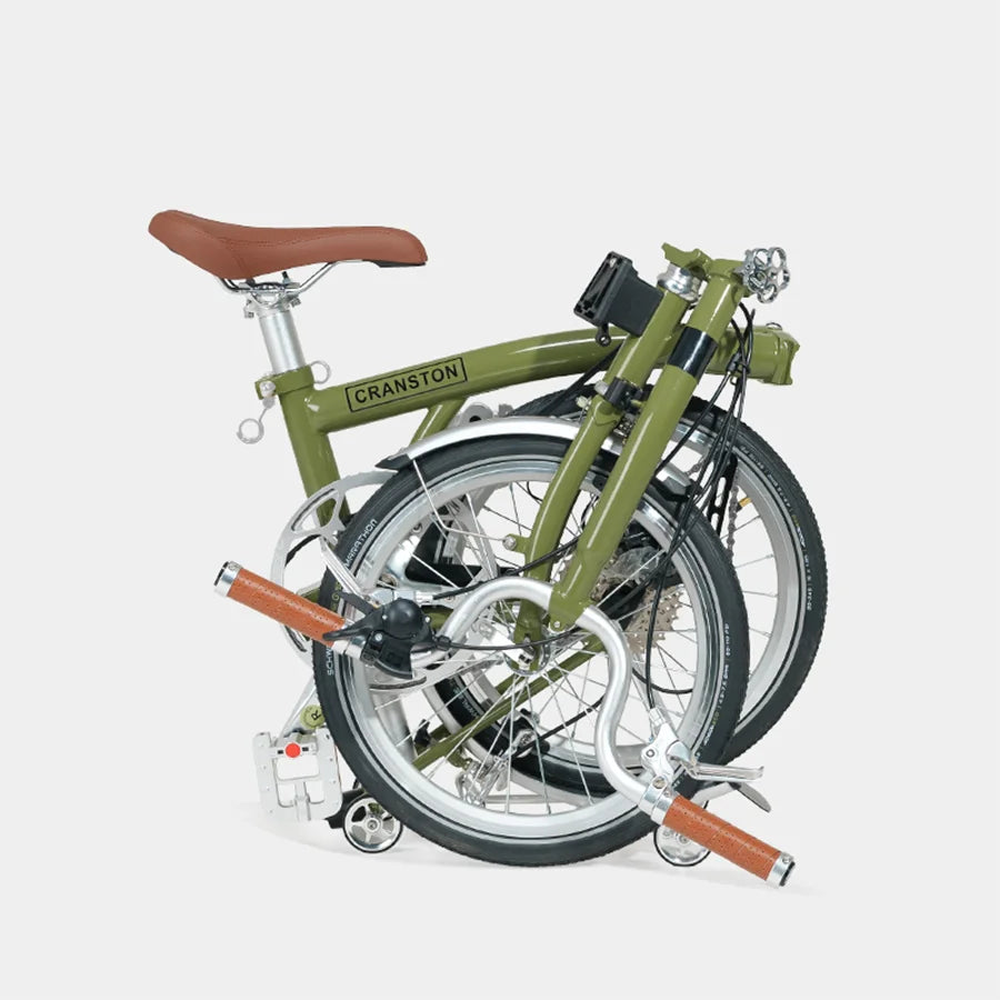 CRANSTON  R9 Max Matcha Green Triple Fold 53T Crankset 16 Inch Wheel 9-speed Foldable Bicycle Cr-Mo Frame Mini Folding Bike
