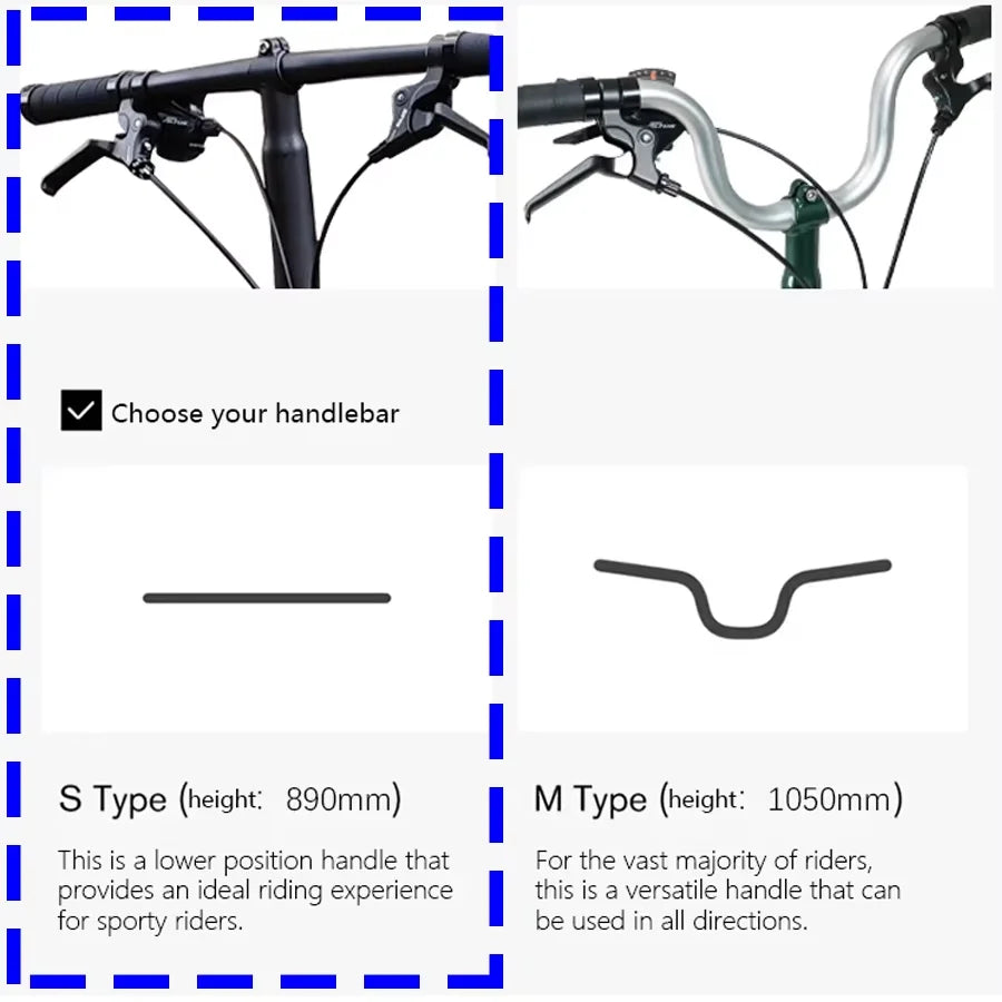 CRANSTON 16Inch 9 Speed Tri Fold Frame Folding Bicycle M handle Chrome Molybdenum Steel Bike Vehicle