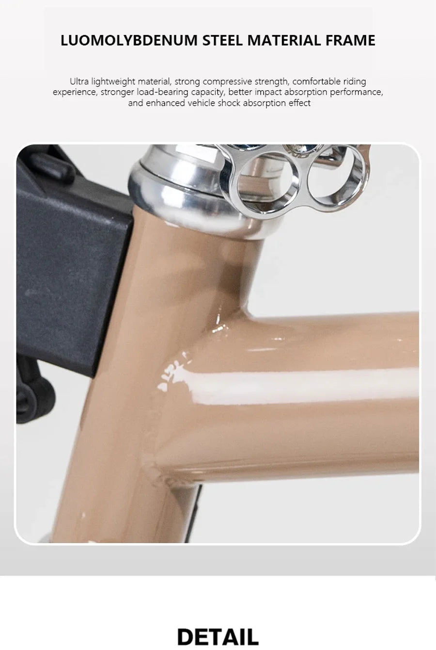 CRANSTON 16Inch 9 Speed Tri Fold Frame Folding Bicycle M handle Chrome Molybdenum Steel Bike Vehicle