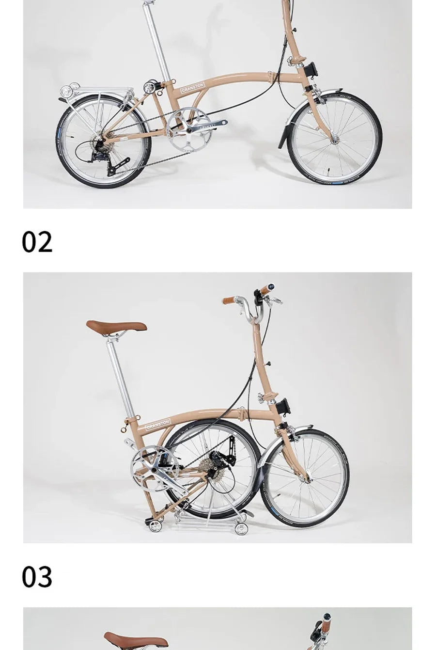 CRANSTON 16Inch 9 Speed Tri Fold Frame Folding Bicycle M handle Chrome Molybdenum Steel Bike Vehicle