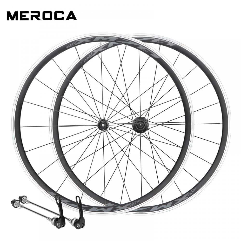 MEROCA Road Bike Wheelset 700C Ultra-light Aluminum Alloy Quick Release Lever Rim Brake Front Rear Wheel 700x23-28C Tyre