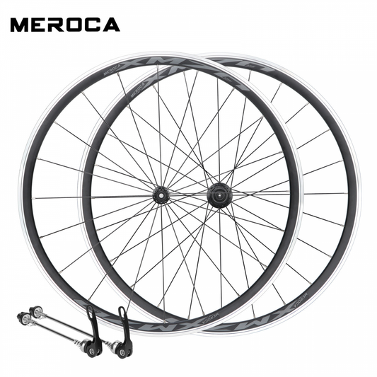 MEROCA Road Bike Wheelset 700C Ultra-light Aluminum Alloy Quick Release Lever Rim Brake Front Rear Wheel 700x23-28C Tyre