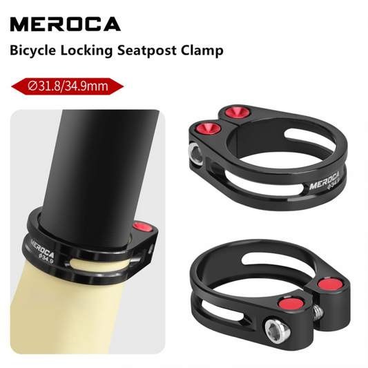 Meroca Mountain Bicycle Locking Seatpost Clamp Road Bike 31.8 34.9MM Aluminum Alloy Seat Tube Locking Clip