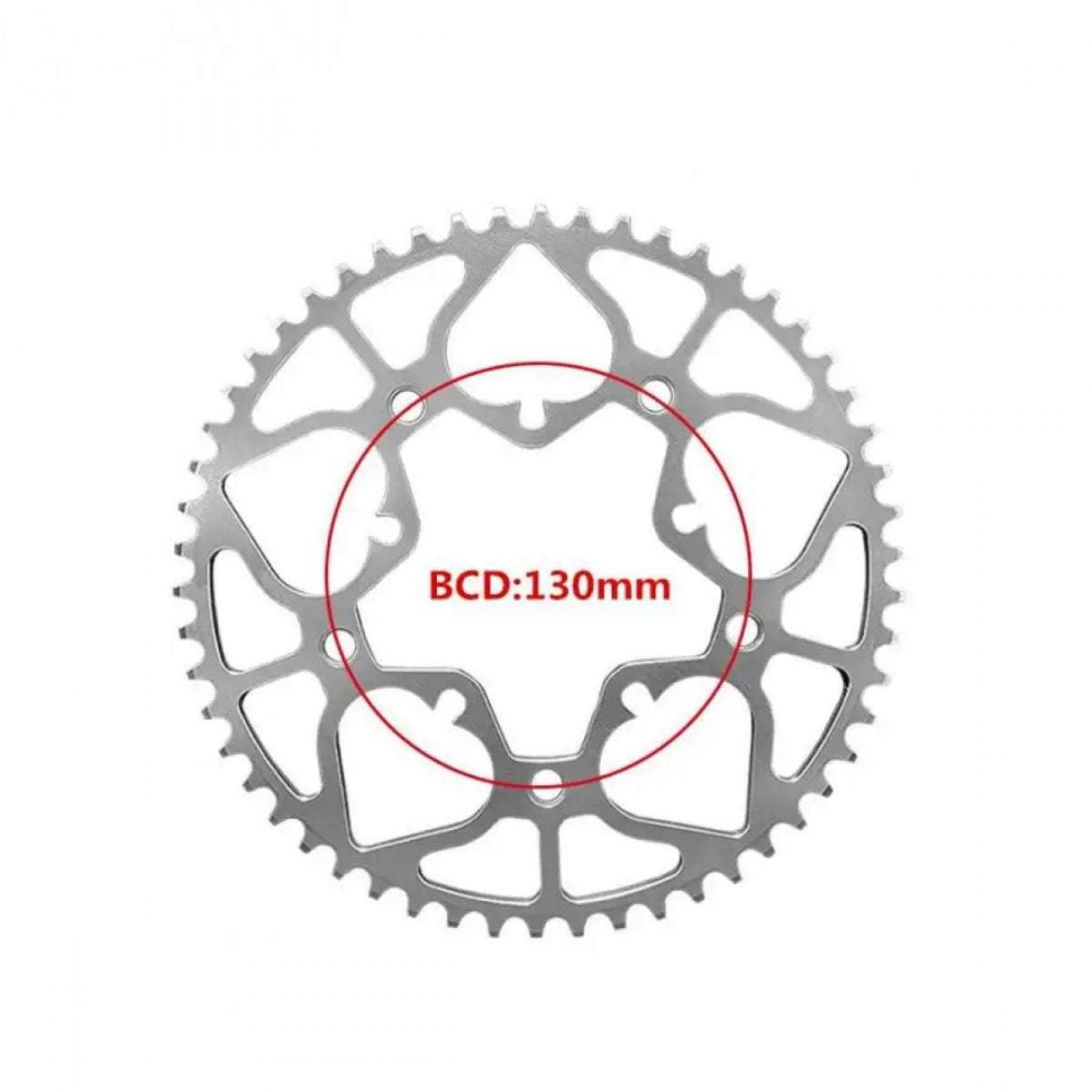 MEROCA 52 54T Spade Chainring For Brompton Bicycle Aluminum Alloy BCD130MM Silver Sprocket Folding Bike Chainwheel