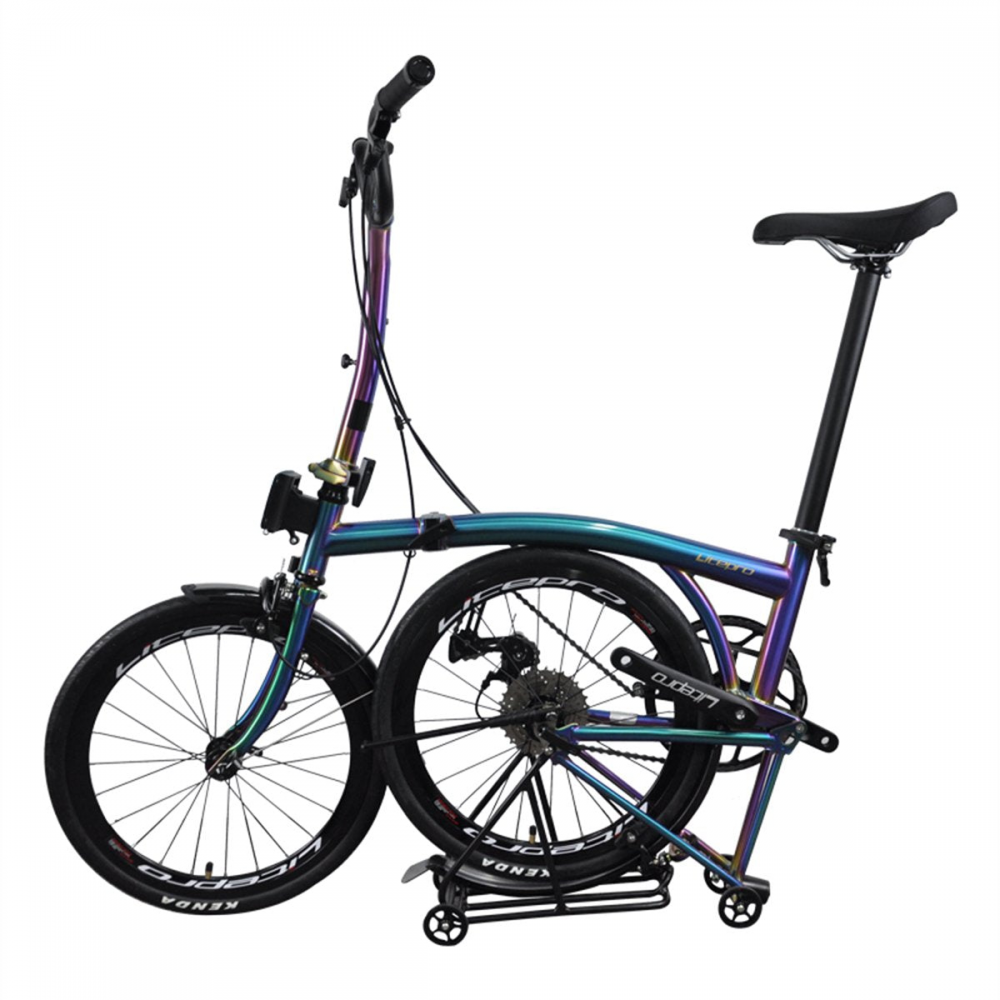 MEROCA 20Inch External 9 Speed Tri-fold Folding Bicycle Straight M Handlebar Steel Frame
