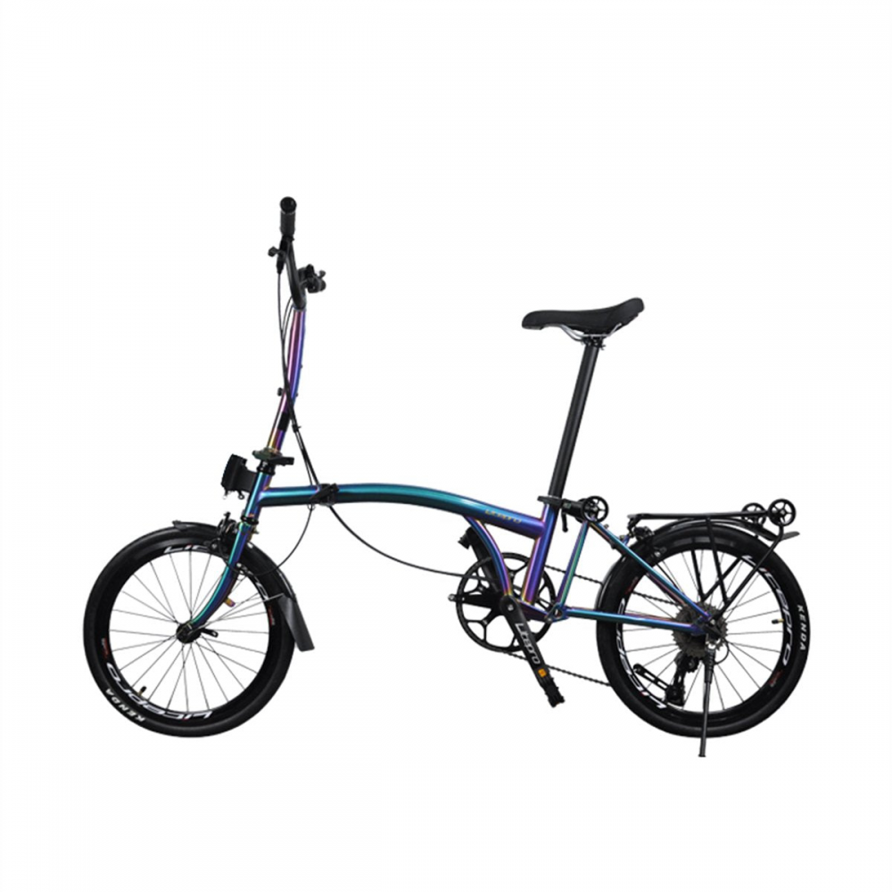 MEROCA 20Inch External 9 Speed Tri-fold Folding Bicycle Straight M Handlebar Steel Frame