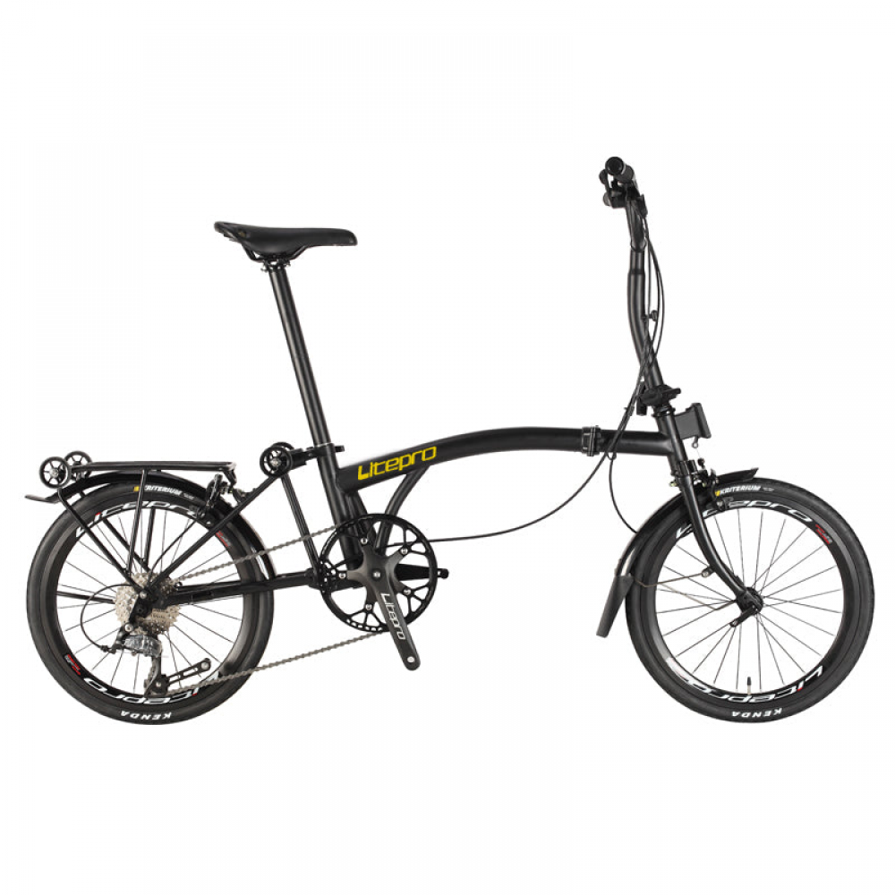 MEROCA 20Inch External 9 Speed Tri-fold Folding Bicycle Straight M Handlebar Steel Frame