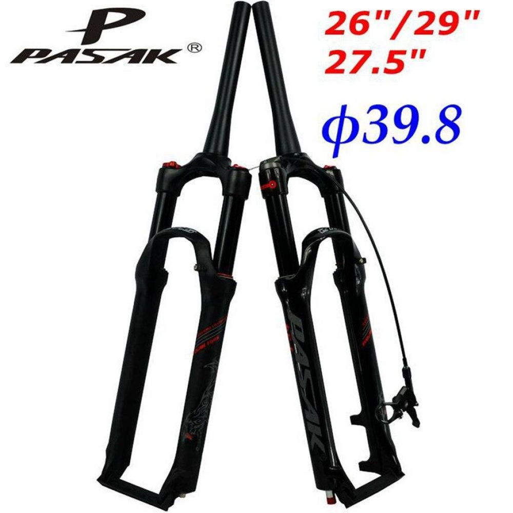 MEROCA Mountain Bike Tapered  Front Fork Suspension 26/27.5/29inch 1-1/2 39.8 Gas Air Forks Oil Damping Line Lock Disc Brake