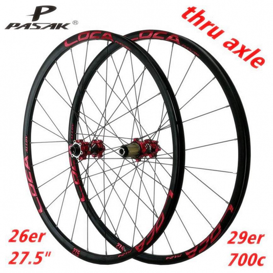 MEROCA MTB Mountain Bike 26/27.5/29inch Wheelset Thru-axis Axle Disc Brake 24H 6Claws Stright Pull 12Speed Wheels 700C Rim