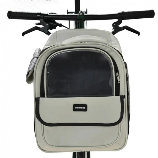 Meroca Pet Bicycle Front Basket Oxford Cloth Backpack Small Dog Cat Carrier Pouch