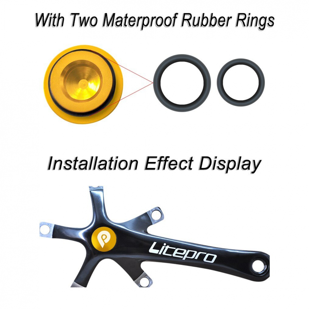 MEROCA Litepro 1pc Integrated Hollow Crank Cap Cover Aluminum Alloy Chainwheel Plugs Compatible With Bicycle Crankset Covers 6g