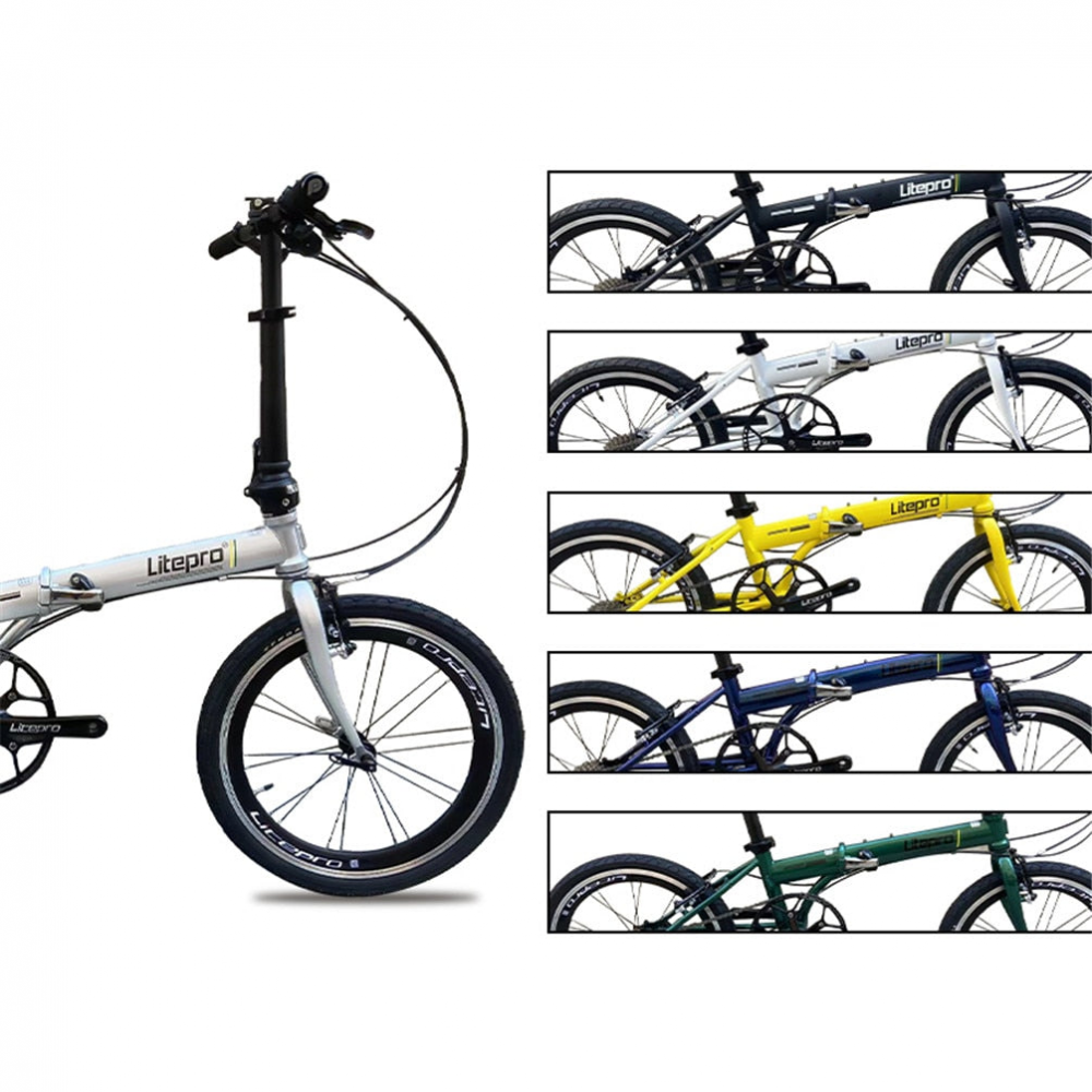 MEROCA Litepro 20Inch Folding Bike V Brake External 10Speed Bicycle Steel Frame Portable Vehicl