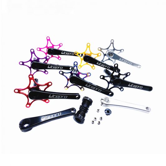 Meroca Litepro Folding Bike Integrated Hollow Crankset Aluminum Alloy 412 For Brompton Bicycle