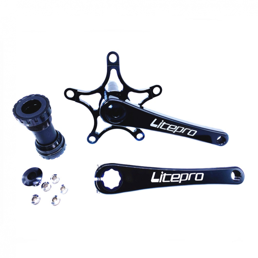 Meroca Litepro Folding Bike Integrated Hollow Crankset Aluminum Alloy 412 For Brompton Bicycle