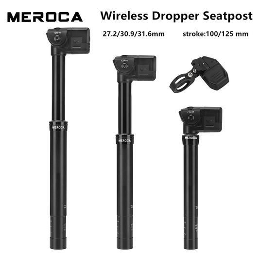 Meroca 27.2 30.9 31.6MM Wireless Dropper Seatpost Mountain Road Bicycle Electronic Remote Control Aluminum Alloy Seat Rod