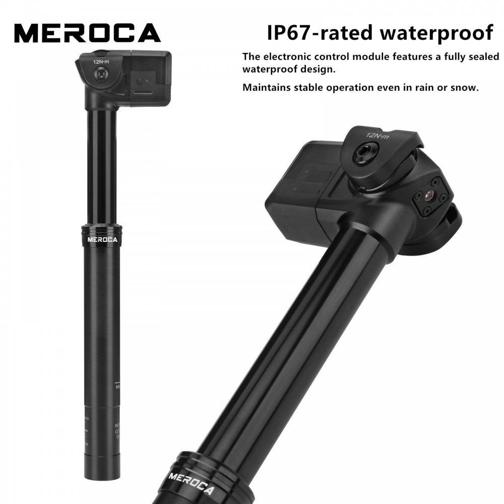 Meroca 27.2 30.9 31.6MM Wireless Dropper Seatpost Mountain Road Bicycle Electronic Remote Control Aluminum Alloy Seat Rod