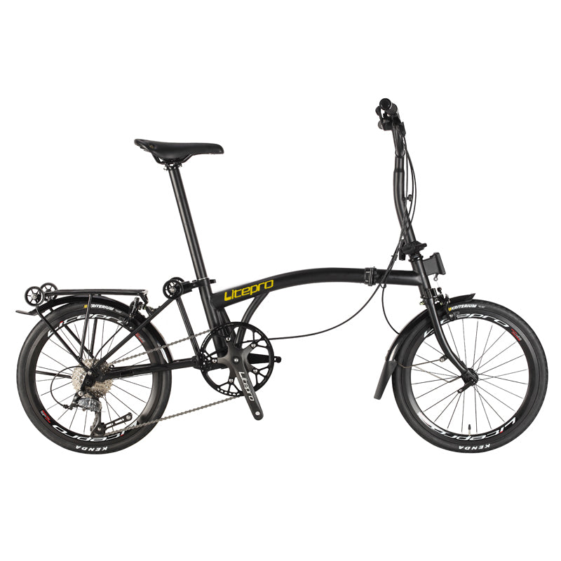 MEROCA 20Inch External 9 Speed Tri-fold Folding Bicycle Straight M Handlebar Steel Frame