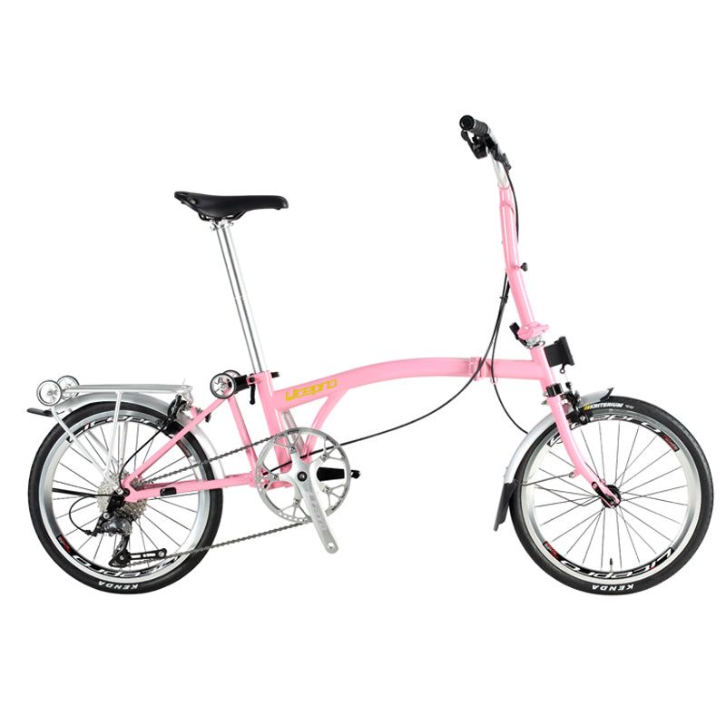MEROCA 20Inch External 9 Speed Tri-fold Folding Bicycle Straight M Handlebar Steel Frame