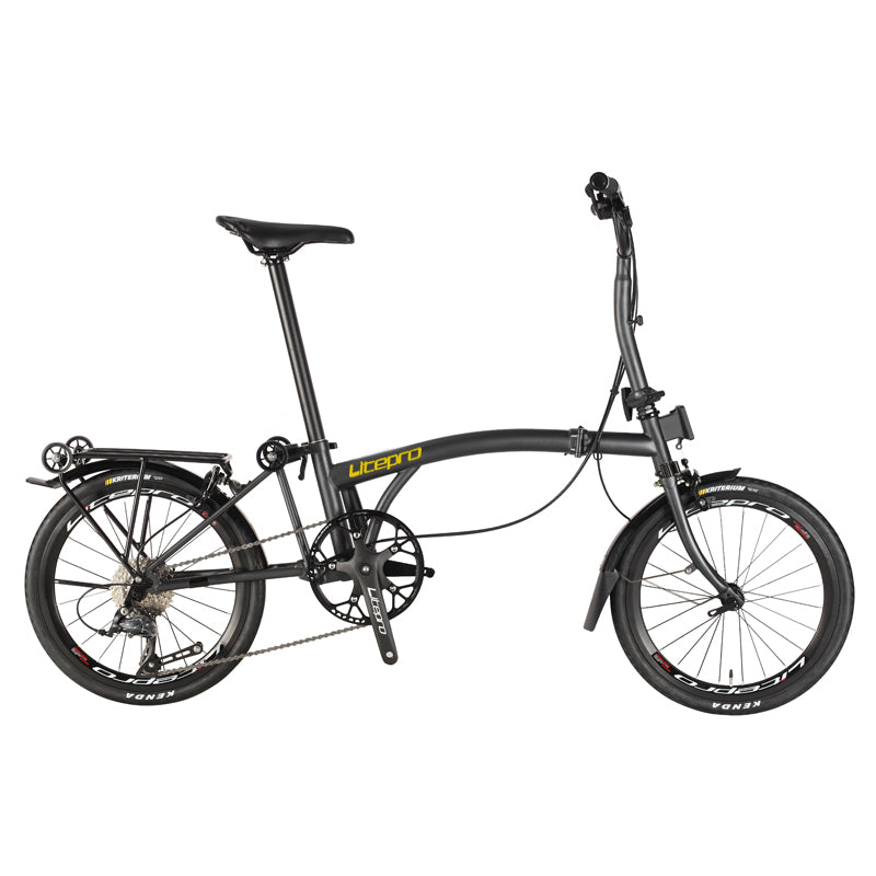 MEROCA 20Inch External 9 Speed Tri-fold Folding Bicycle Straight M Handlebar Steel Frame