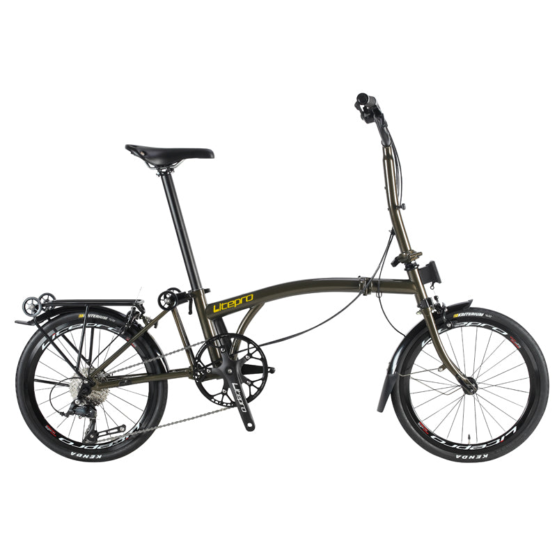 MEROCA 20Inch External 9 Speed Tri-fold Folding Bicycle Straight M Handlebar Steel Frame