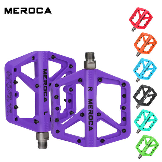 Meroca Mountain Bike Nylon Pedals Road Folding Bicycle Wide Anti Slip Bearings XC Pedal