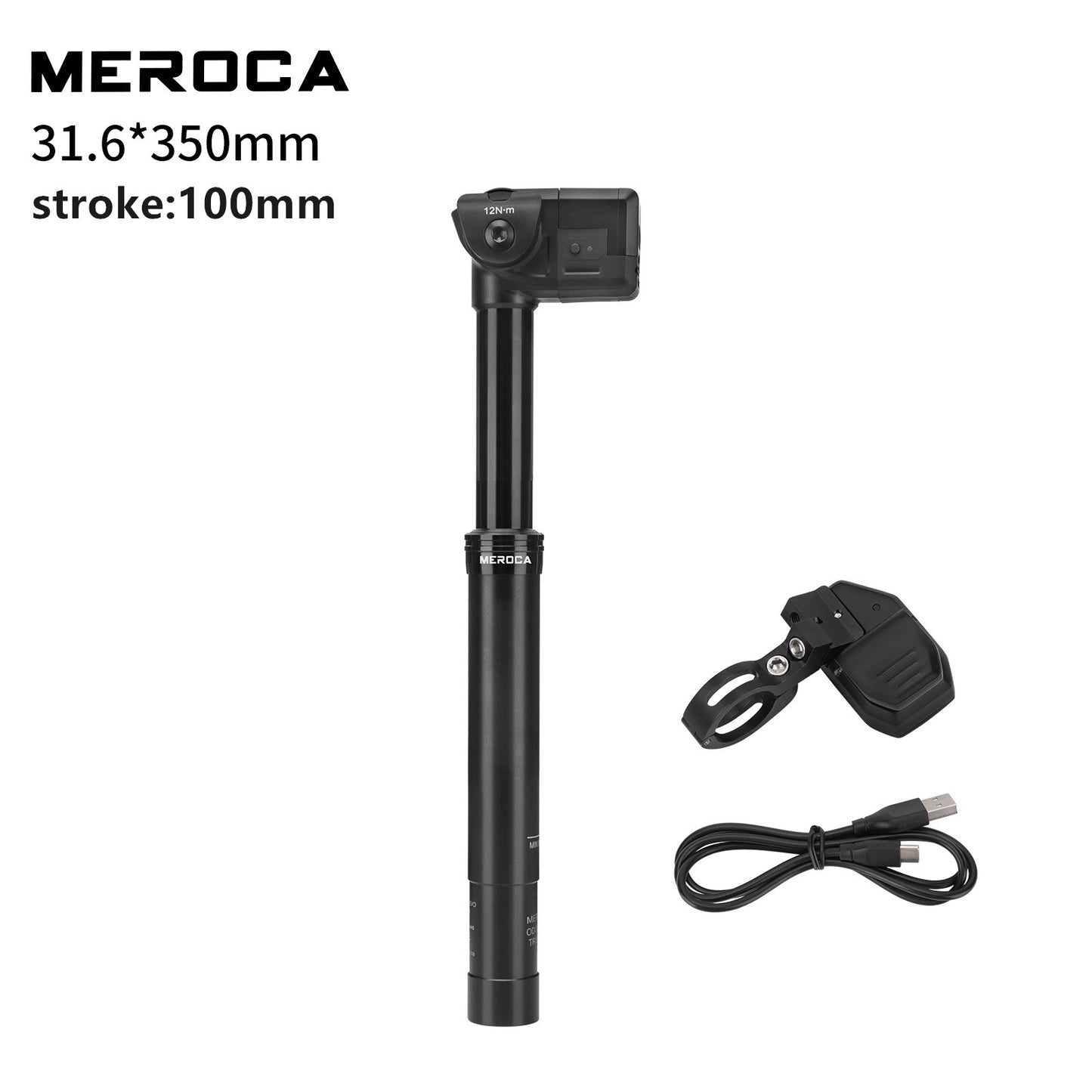 Meroca 27.2 30.9 31.6MM Wireless Dropper Seatpost Mountain Road Bicycle Electronic Remote Control Aluminum Alloy Seat Rod