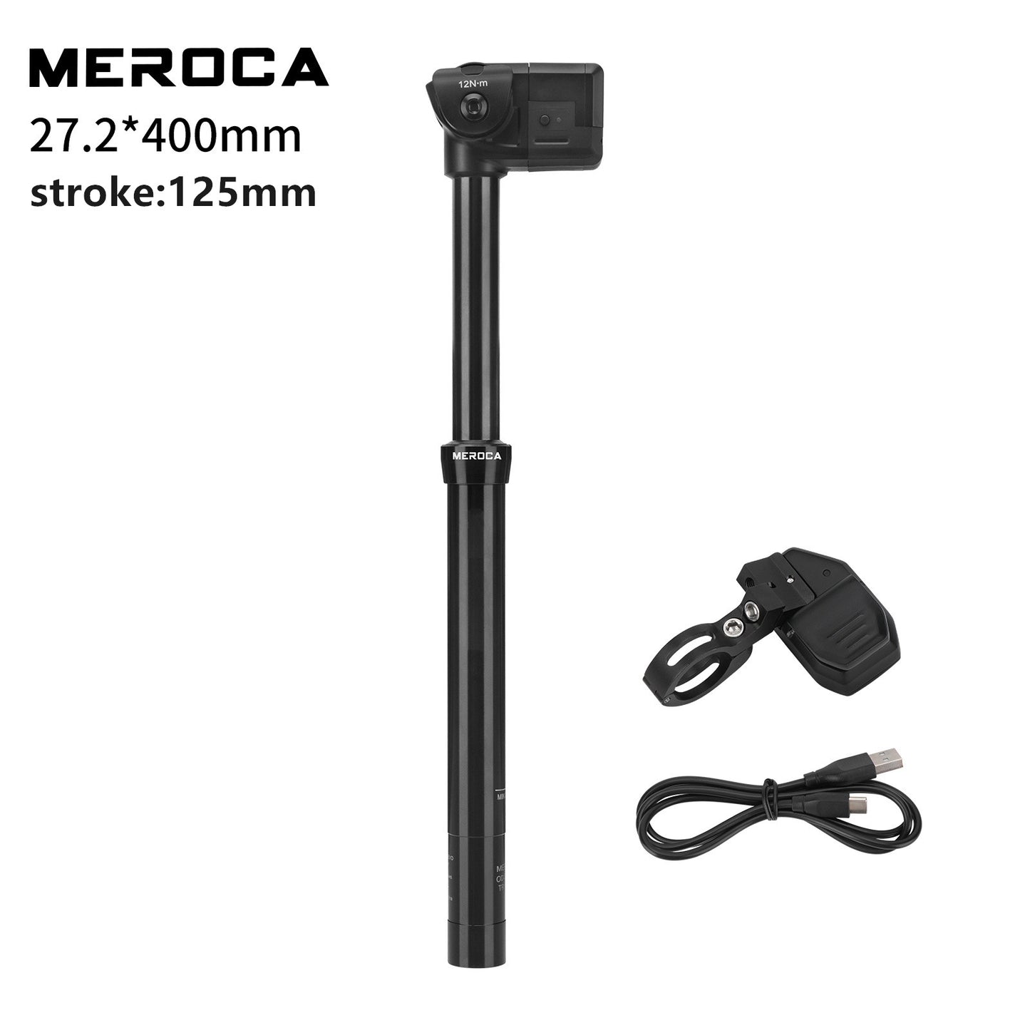Meroca 27.2 30.9 31.6MM Wireless Dropper Seatpost Mountain Road Bicycle Electronic Remote Control Aluminum Alloy Seat Rod