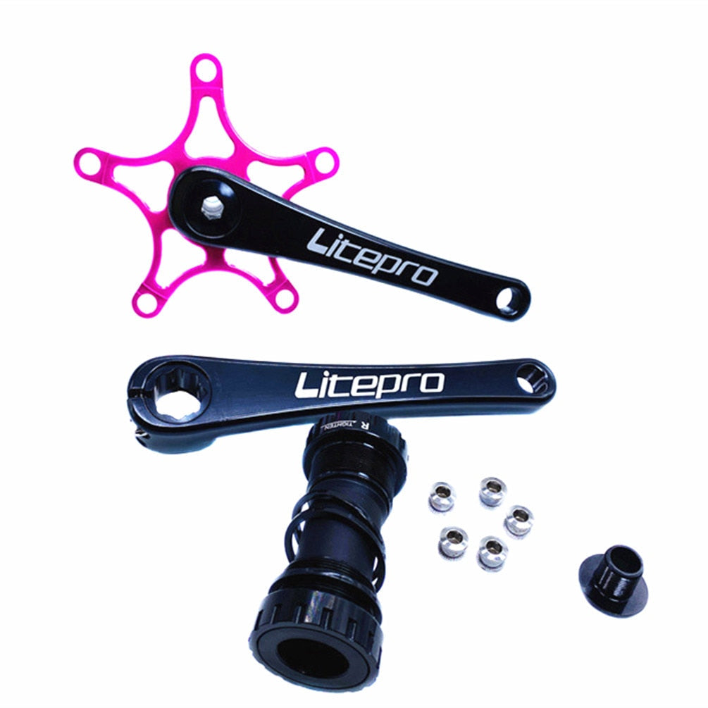 Meroca Litepro Folding Bike Integrated Hollow Crankset Aluminum Alloy 412 For Brompton Bicycle