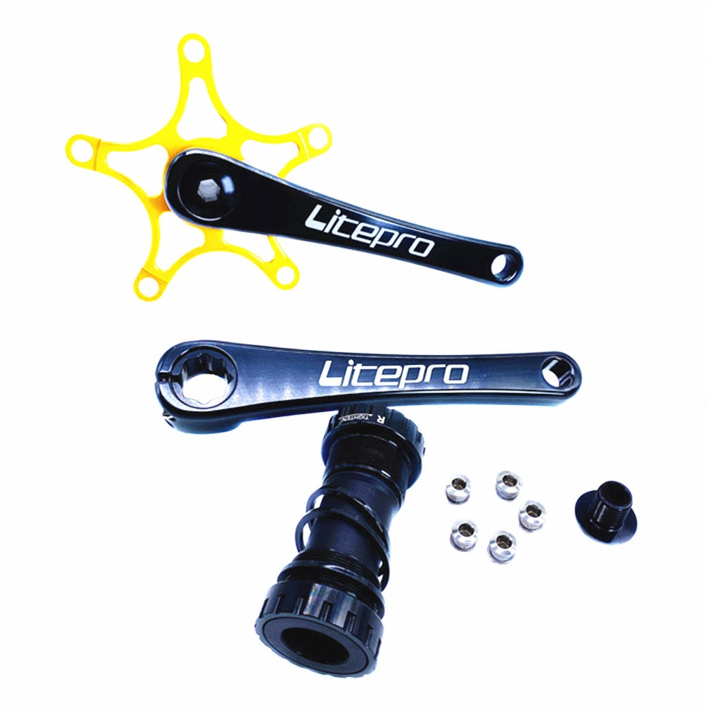 Meroca Litepro Folding Bike Integrated Hollow Crankset Aluminum Alloy 412 For Brompton Bicycle