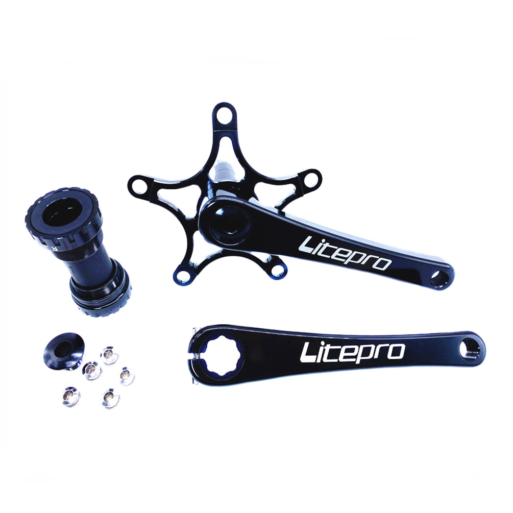 Meroca Litepro Folding Bike Integrated Hollow Crankset Aluminum Alloy 412 For Brompton Bicycle