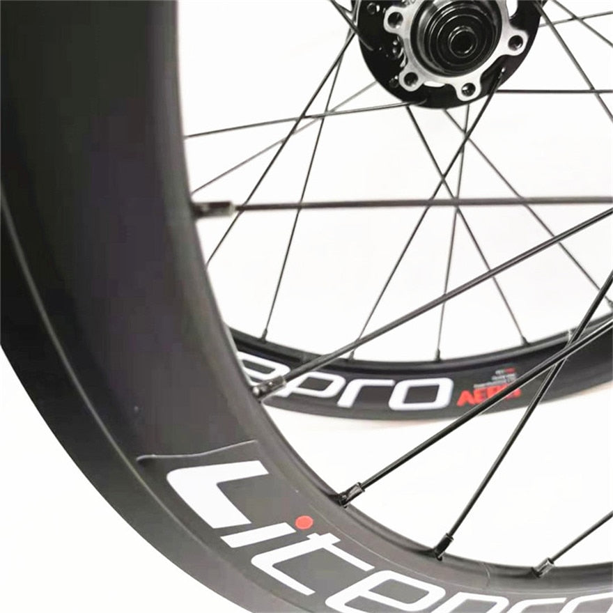 MEROCA Litepro AERO 16 Inch 349 V Disc Brake Folding Bike 11 Speed BMX Bicycle 30mm Rims Wheelset 4 Sealed Bearing Alloy Wheels