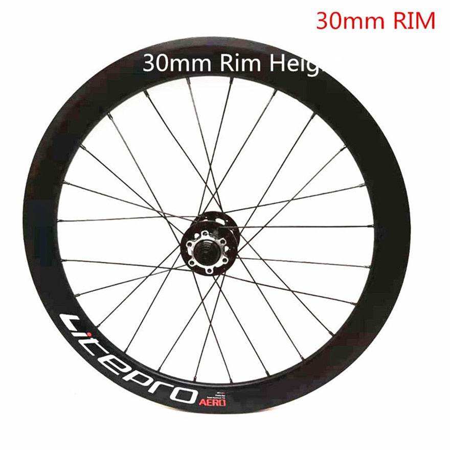 MEROCA Litepro AERO 16 Inch 349 V Disc Brake Folding Bike 11 Speed BMX Bicycle 30mm Rims Wheelset 4 Sealed Bearing Alloy Wheels