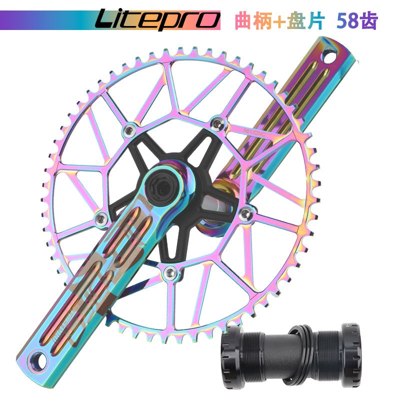 MEROCA Litepro Edgepro Electroplating Integrated Crankset & Chainring