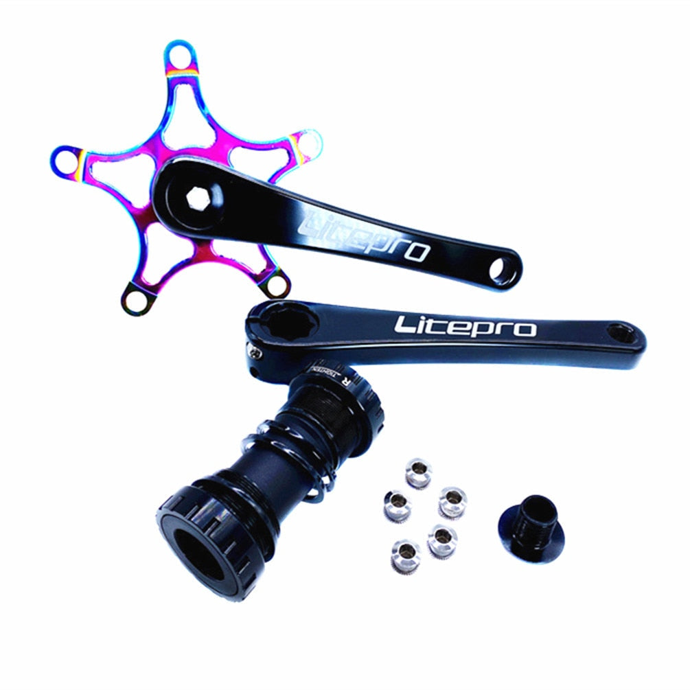 Meroca Litepro Folding Bike Integrated Hollow Crankset Aluminum Alloy 412 For Brompton Bicycle