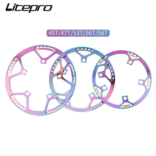 MEROCA Litepro Electroplating Color With Guard Folding Bike Chainring