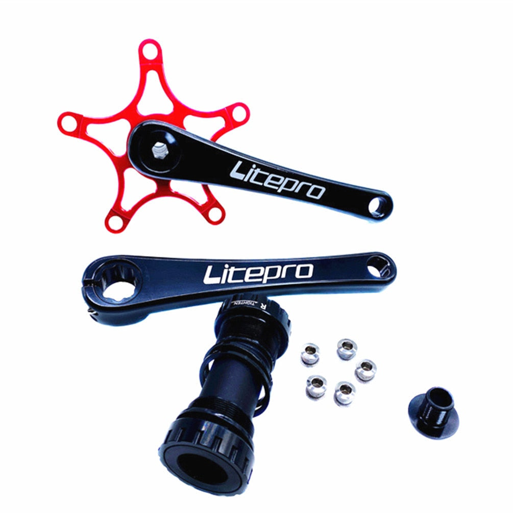 Meroca Litepro Folding Bike Integrated Hollow Crankset Aluminum Alloy 412 For Brompton Bicycle