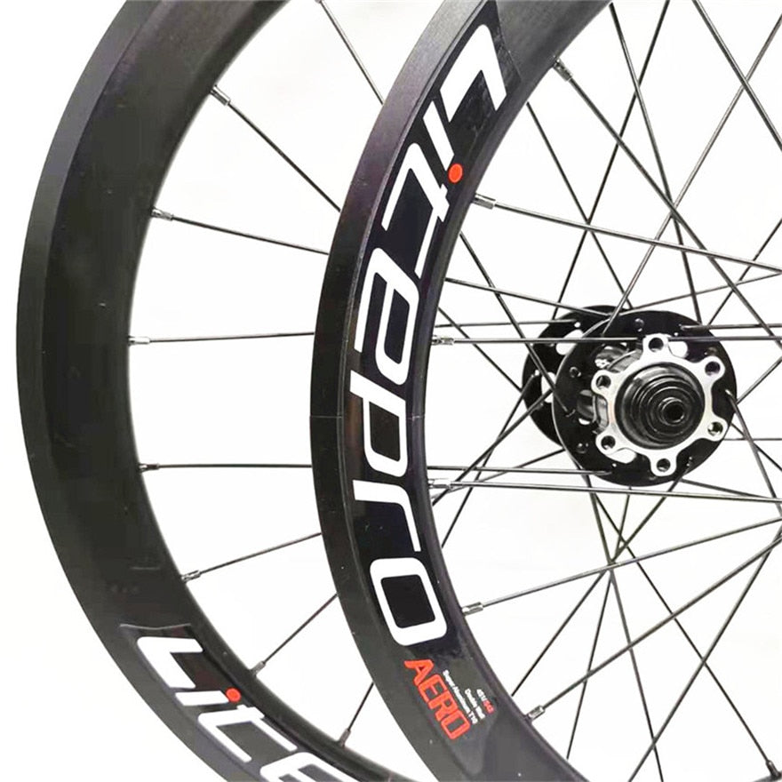 MEROCA Litepro AERO 16 Inch 349 V Disc Brake Folding Bike 11 Speed BMX Bicycle 30mm Rims Wheelset 4 Sealed Bearing Alloy Wheels