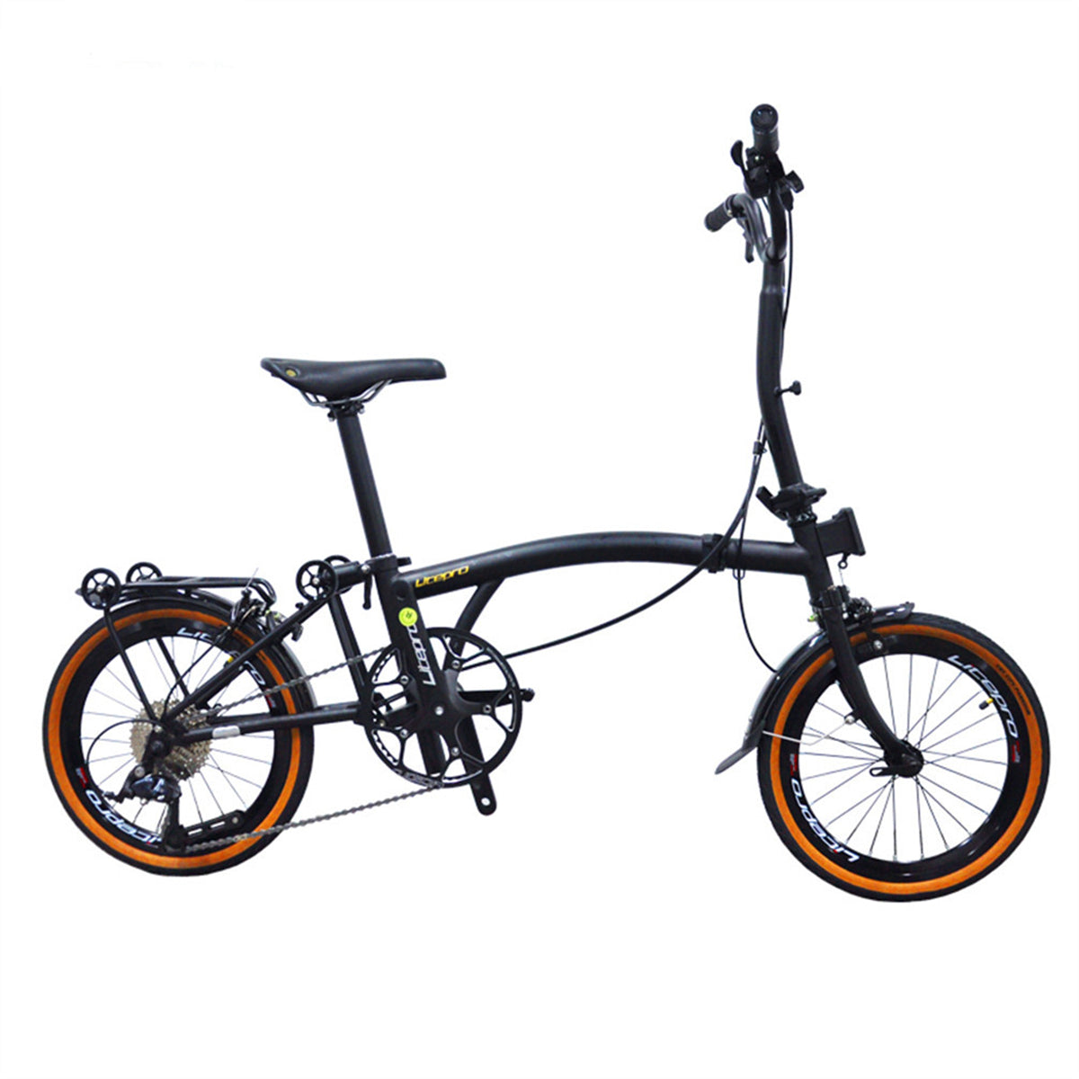 MEROCA Litepro 16Inch External 9 Speed Trifold Folding Bicycle Straight M Handlebar Steel Frame