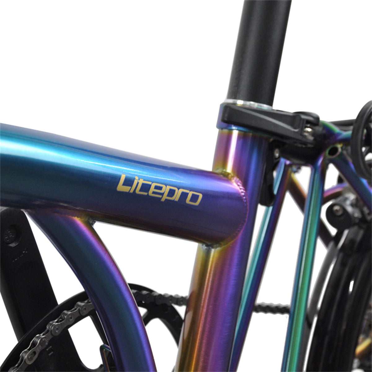 MEROCA Litepro 16Inch External 9 Speed Trifold Folding Bicycle Straight M Handlebar Steel Frame