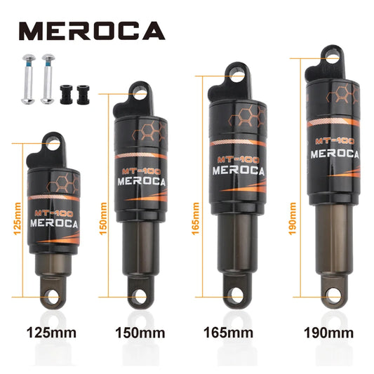 MEROCA Bicycle Rear Shock Absorber 125/150/165/190mm Aluminum Alloy Oil Spring Shock Absorber For Mountain Bike Electric Scooter